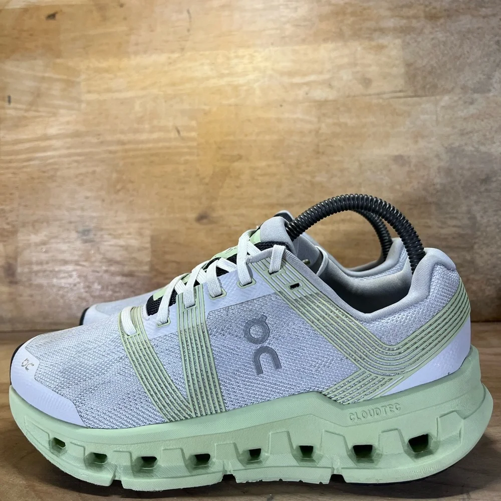 On CloudGo LIGHTWEIGHT Womens Size 7.5 Running Shoes Sneakers Gray Meadow Green - Picture 4 of 12